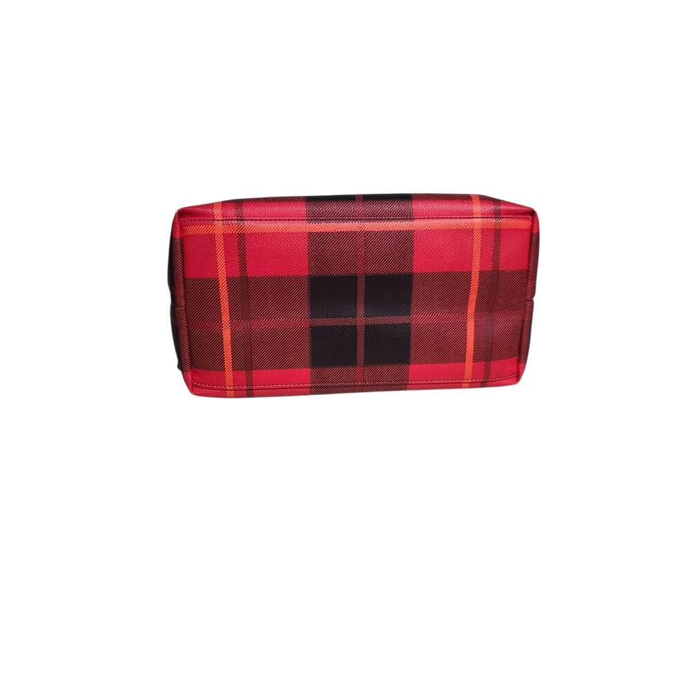 Kate Spade Ryan Plaid Medium Tote Red Black Buffalo Check - Picture 5 of 8